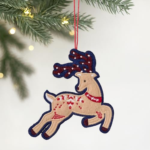 Christmas Handmade Prancing Reindeer HeartFelt Charm Card