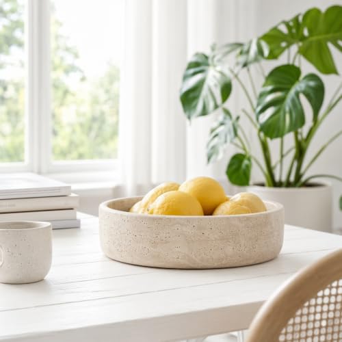 Natural Travertine Decorative Bowl 8"