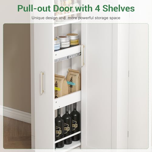 47" Kitchen Pantry Cabinet with Adjustable Shelves and Drawer