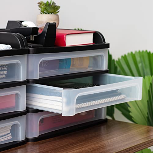 3 Drawer Medium Desktop Organizer with Paper Tray