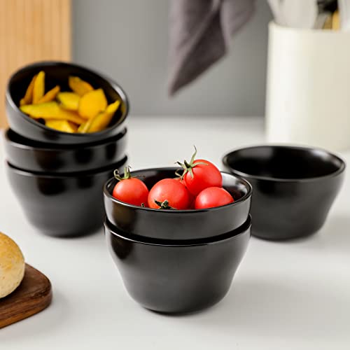 Ceramic Small Bowls Dessert Bowls 8oz Bouillon Cups for Dessert Soup Dipping Sauce Coffee Cupping Microwave and Dishwasher Safe (6 Count)