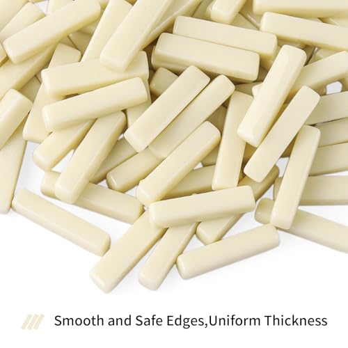 150g Ivory Strips Glass Mosaic Tiles for Crafts Bulk (5.29 Ounce)