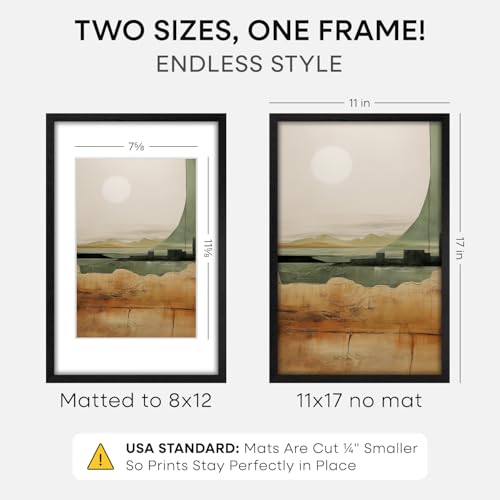 11x17 Black Oak Picture Frame