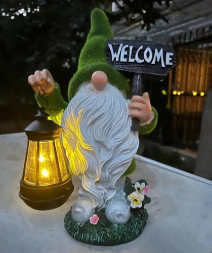 Solar Halloween Gnome Outdoor Garden with Solar Lantern