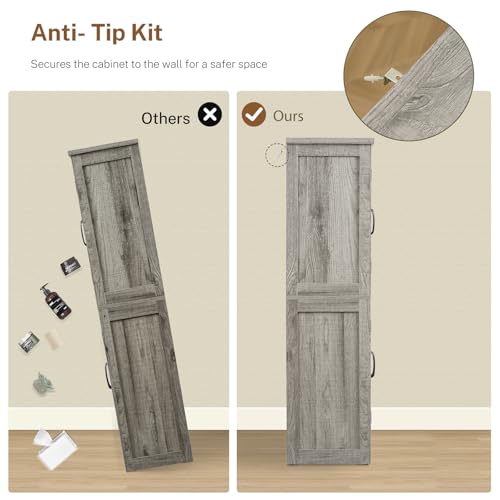 Farmhouse Storage Cabinet with 2 Adjustable Shelves