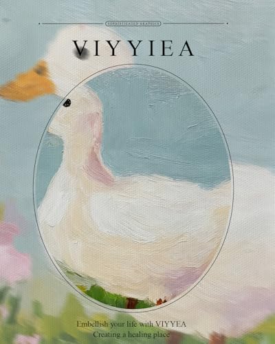 Framed White Duck Wall Art Vintage Floral Decor