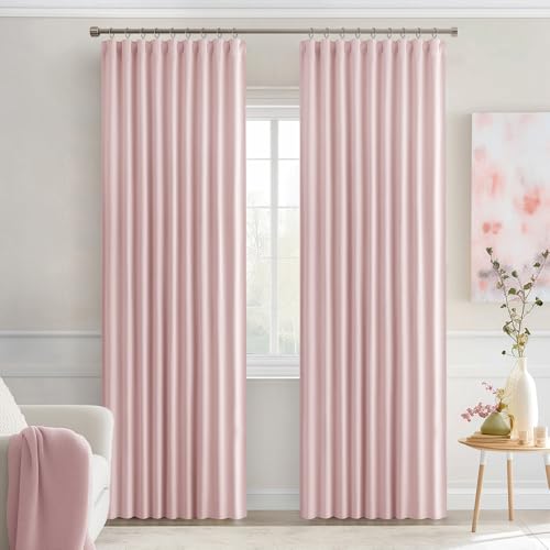 Light Pink Back Tab Blackout Curtains 52x84 Inch Length 2 Panels Set (2 Count)