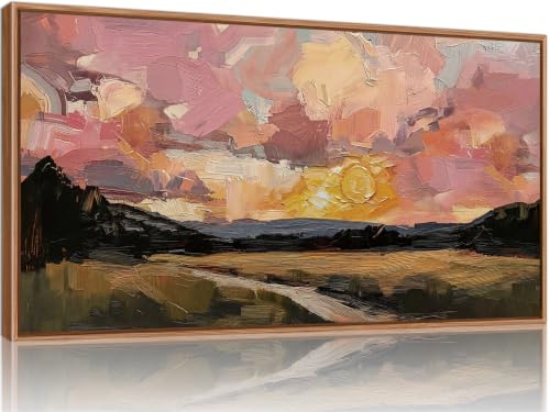 Abstract Sunset Cloudscape Framed Canvas Wall Art
