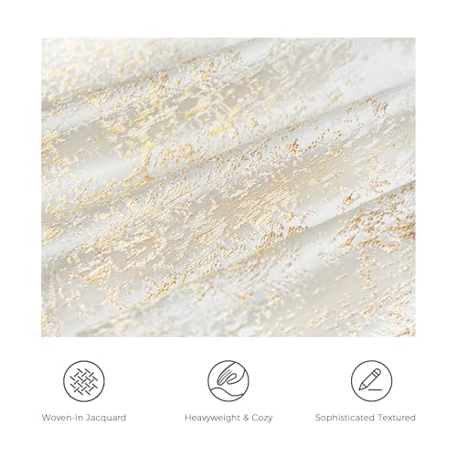 Cream Champagne Metallic Jacquard Throw Pillow Cover 20x20 Velvet Back Modern Glam Sofa Decor