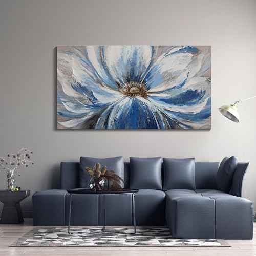 Large Blue Wall Art Framed