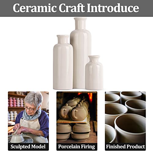 White Ceramic Vase Set (3 Count)