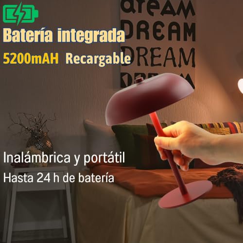 Cordless LED Mushroom Table Lamp