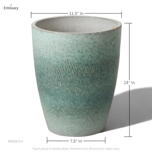 Bullet 11.5 in. Coastal Splash Ceramic Round Planter