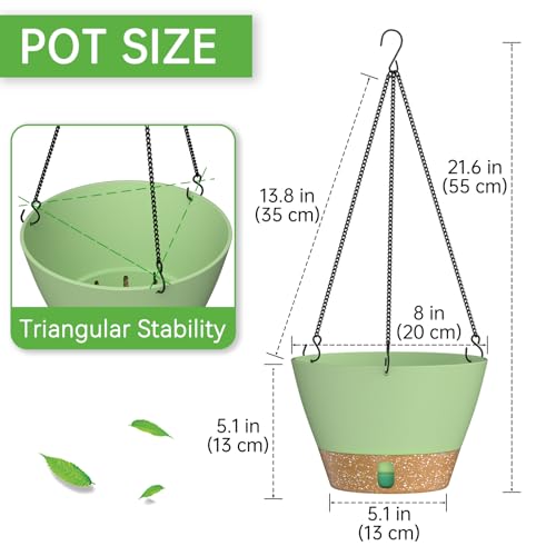2 Pack 8 Inch Hanging Baskets for Plants Outdoor Indoor (72 Count)