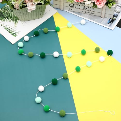 4 Pcs 9.8 ft Pom Pom Garland for Classroom Bulletin Board (4 Count)
