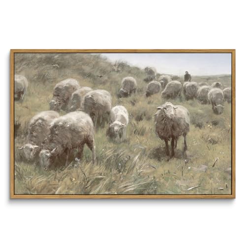 Framed Canvas Wall Art Vintage Decor