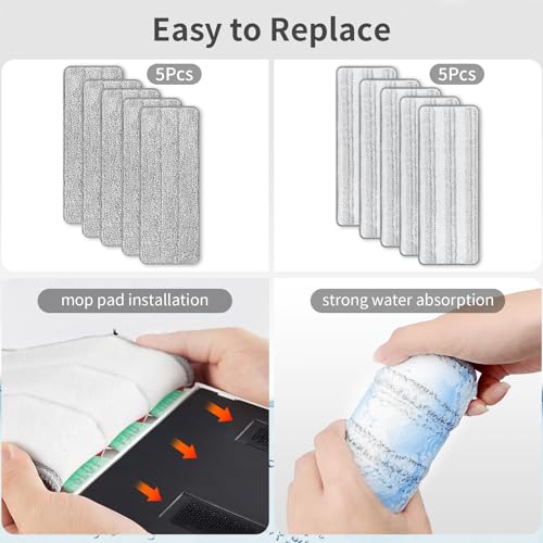 10 Pack Mop Replacement Pads for Joymoop (10 Count)