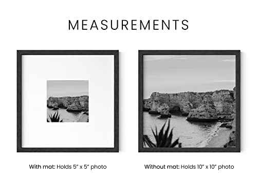 Solid Oak Wood 10”x10”Picture Frames Matted to 5”x5” Set of 4 (4 Count)