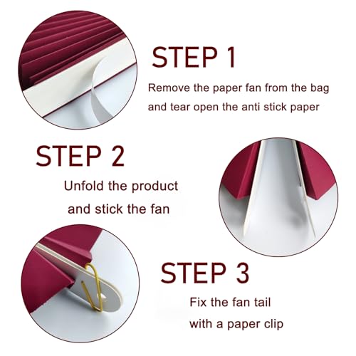 Wine Red Party Decorations 16inch Hanging Paper Fans Set DIY 6Pcs (6 Count)