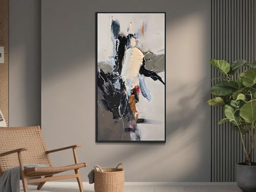 Abstract Canvas Wall Art Textured Large 48“x24” Wood Framed