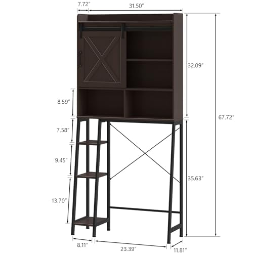 Farmhouse Over The Toilet Cabinet with Sliding Doors