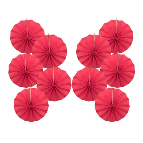 Red Birthday Decorations DIY Red Paper Fans Hanging Decoration 8in (30 Count)