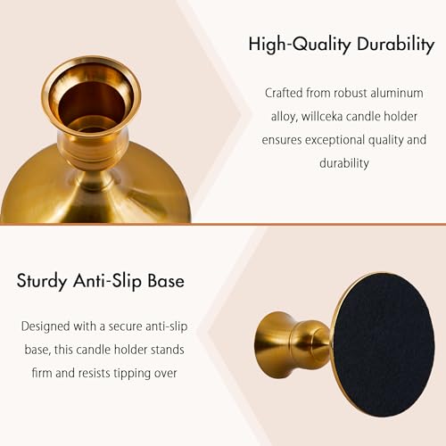 Willceka Gold Taper Candle Holder (4 Count)