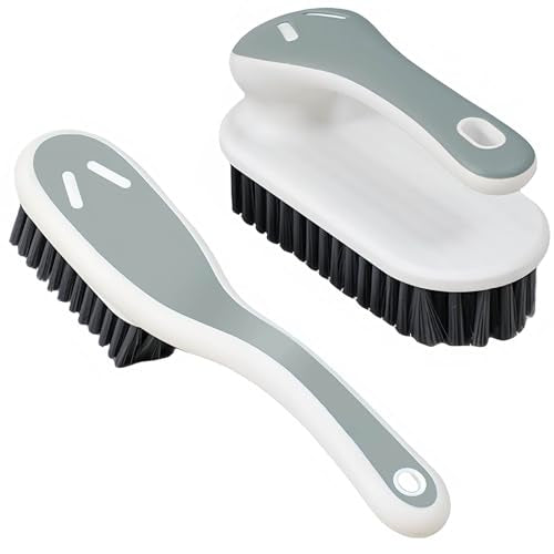 Soft Bristle Scrub Cleaning Brush Stain Remover Brush Fabric Cleaning Brush Laundry Brush Small Scrub Brush Cleaner Household Cleaning Brushes for Carpet (2 Count)