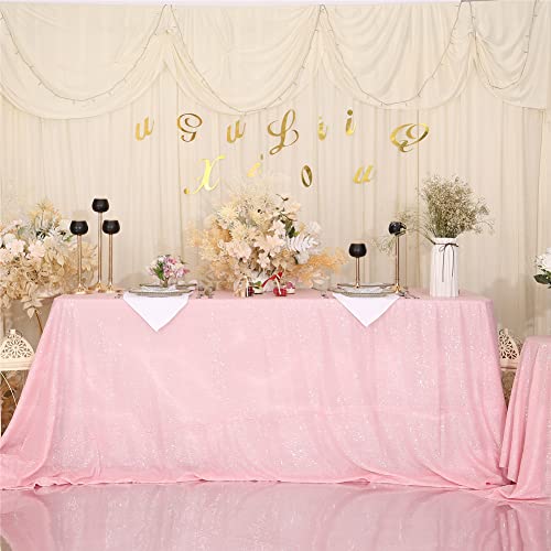 Sequin Tablecloth 60x120 Inch Pink for Birthday Wedding Party