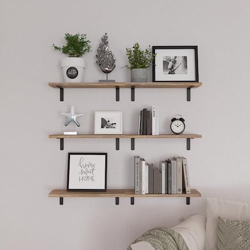 Floating Shelves Set of 6 for Wall Decor & Storage (6 Count)