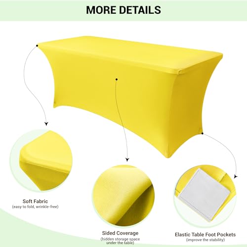 4ft Stretch Spandex Table Cover for Folding Tables (2 Count)