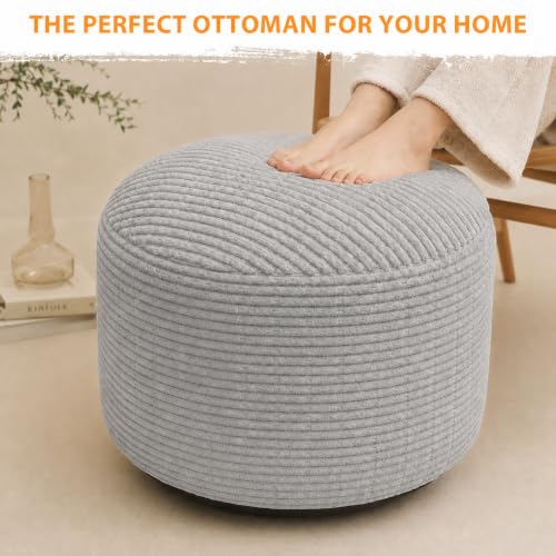 Round Stuffed Pouf Ottoman