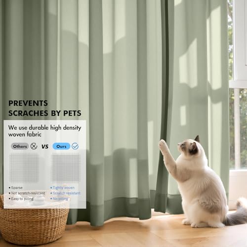 Sage Green Privacy Sheer Curtains 2 Panels 42W x 63L (2 Count)