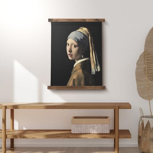 Girl with a Pearl Earring Tapestry Vintage Hanging Canvas Wall Art by Johannes Vermeer