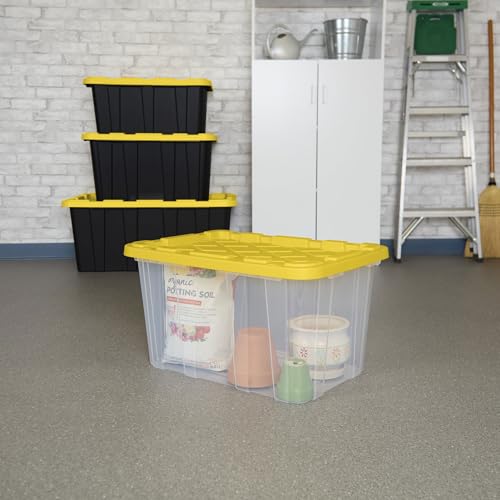 Industrial Storage Box with Lids for Garage (12 Count)