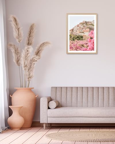 12x16IN Amalfi Coast Framed Wall Art Positano Coastal Print