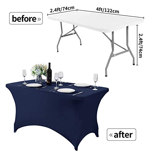 2Pack Spandex Table Cover for 4FT or 6ft or 9ft Table Universal Fitted Stretch Tablecloth for Party (2 Count)
