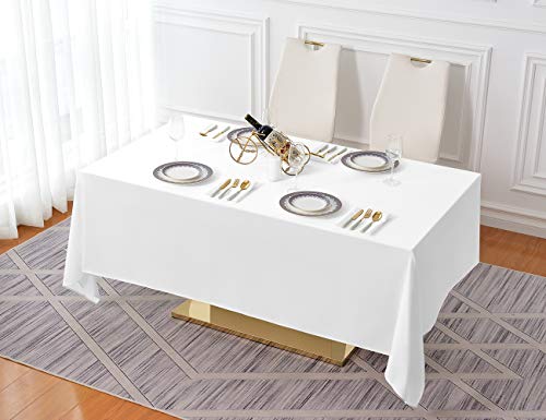 60x120 Inch White Tablecloth for 6 Foot Rectangle Tables