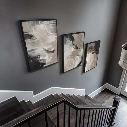 Framed Modern Minimalist Neutral Abstract Wall Art (3 Count)
