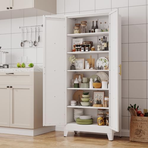75.2" Tall Metal Kitchen Pantry Storage Cabinet