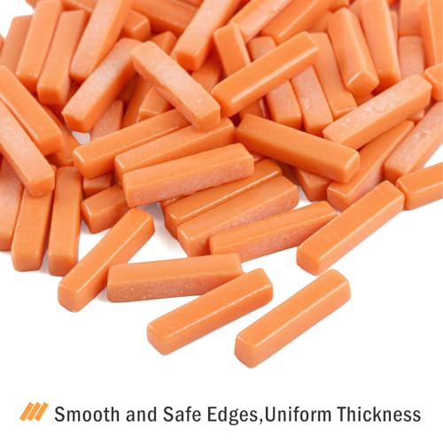 150g Orange Strips Glass Mosaic Tiles for Crafts Bulk (5.29 Ounce)