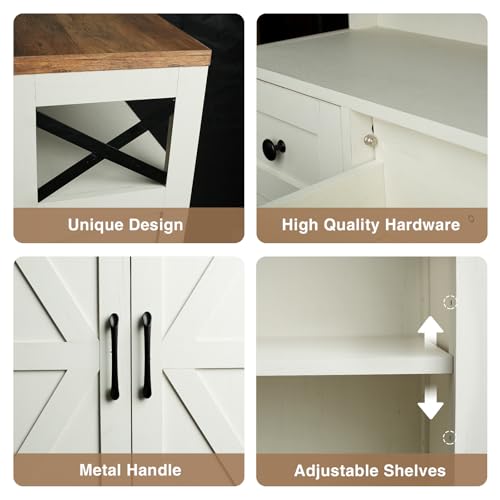 Farmhouse Storage Cabinet Set of 2 (2 Count)
