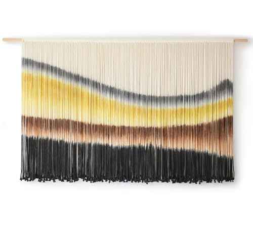 Large Macrame Wall Hanging Yellow Tie