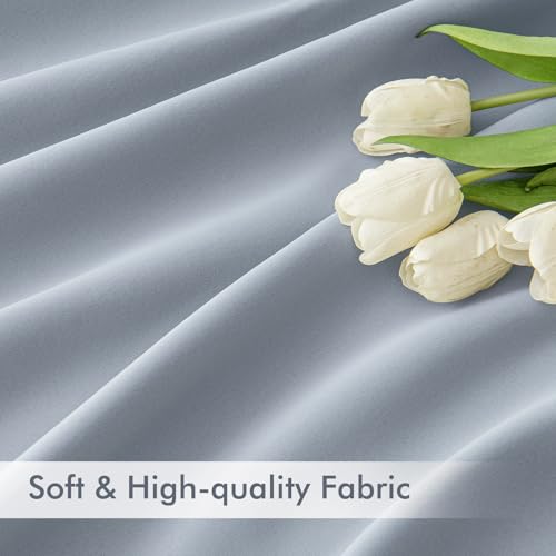 Light Blue Back Tab Blackout Curtains 52x102 Inch Long 2 Panels Set (2 Count)