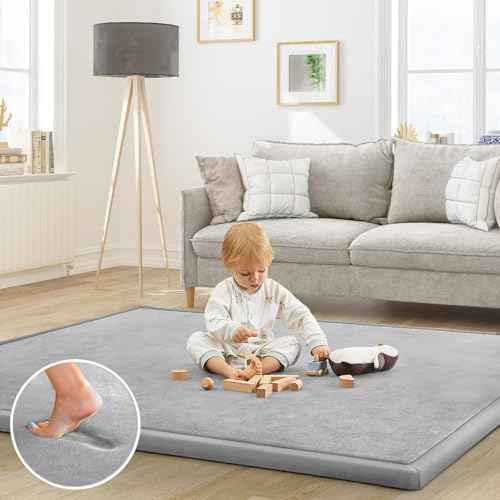 Baby Play Mat for Floor Nursery Rug Muscle Mat Area Rug Playroom Rug 79"x110" Playpen Mat Elastic Foam 1.3" Thick Crawling Mat for Babies