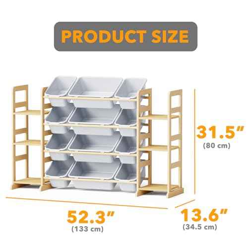 Toy Storage Organizer with 6 Shelves and 12 Bins