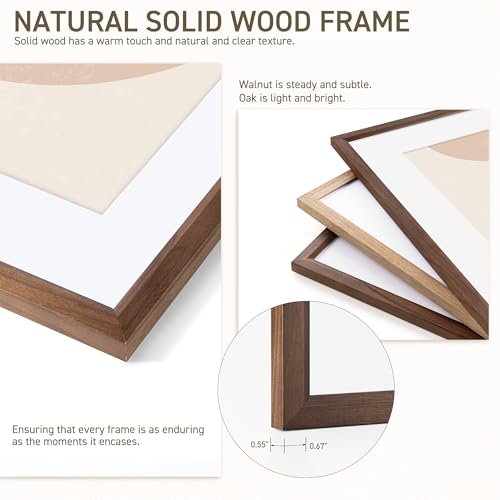 16x20 Picture Frame Natural Solid Walnut Photo Frames with 11x14 Removable Mat Wall Hanging Large Handcrafted Frame with HD Plexiglass Wall and Tabletop Display Large Poster Frame