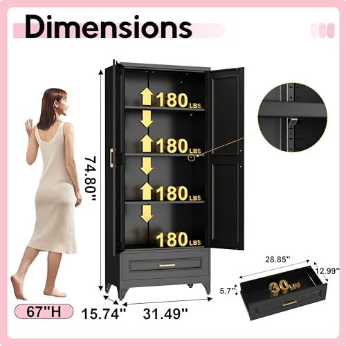 Pantry Kitchen Cabinet with Drawer