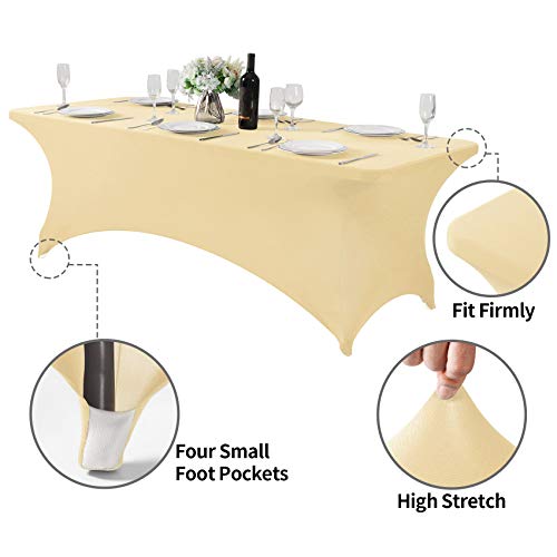 Spandex Table Cover for 8FT or 4ft or 6ft Table Universal Fitted Stretch Tablecloth for Party