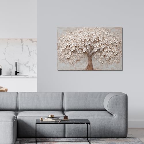 Canvas Wall Art Decor Prints Modern Botanical Wall Art Pictures for Living Room Tree of Life Flower Wall Art Prints Artwork for Walls Home Office Decorations 32" X 48"Printed Decorative Painting